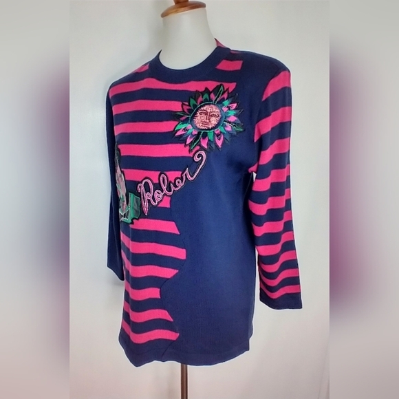 VINTAGE ROBER APPLIQUED SWEATER - Picture 1 of 10